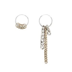 Justine Clenquet Silver & Gold Jane Hoop Earrings